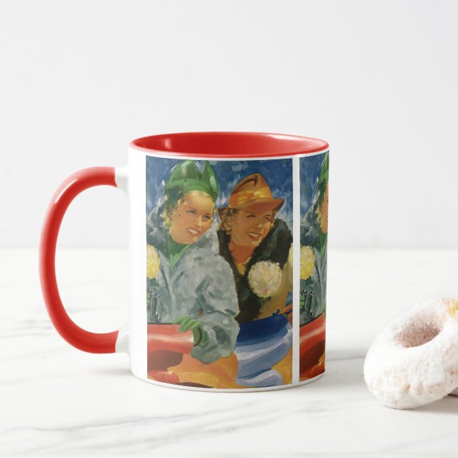 Vintage Best Friends! Elegant and Stylish Women Mug (With Donut)
