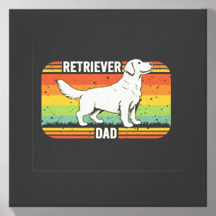 Vintage Best Golden Retriever Dad Dog Dad Canvas Photo Tile