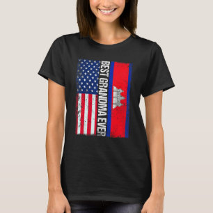 Vintage Best Grandma Ever Retro American Cambodia T-Shirt