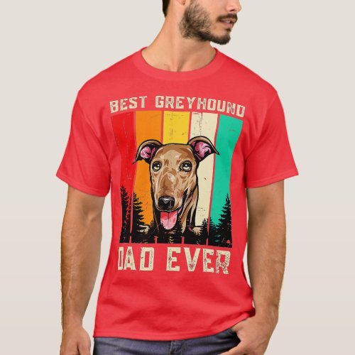 Vintage Best Greyhound Dad Ever Dog Father Paw Dad T_Shirt