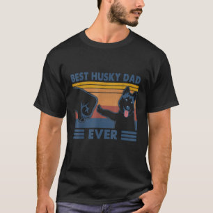 Vintage Best Husky Dad Ever Fist Bump Funny Husky T-Shirt