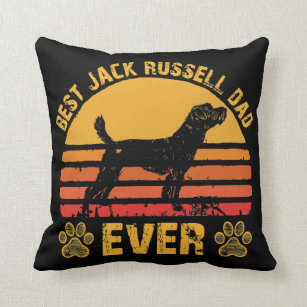 Vintage Best Jack Russel Dad Ever Father Day For Throw Pillow
