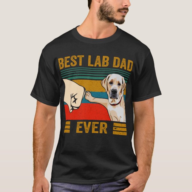 Vintage Best Lab Dad Ever Bump T-Shirt (Front)