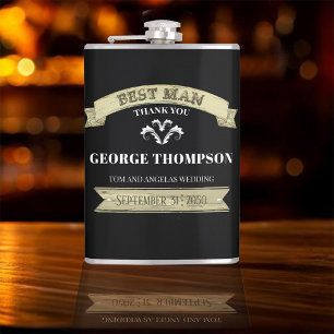 Vintage Best Man Custom Wedding Flask