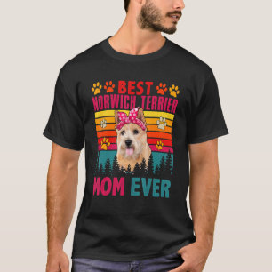 Vintage Best Norwich Terrier Mom Ever Cute Dog Hea T-Shirt