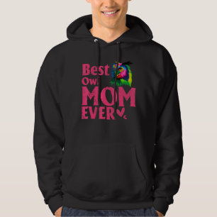 Vintage Best Owl Mom Ever  Cut Colored Owl Mommy 1 Hoodie