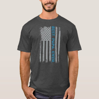 Vintage Best Papa Ever American Flag Father's Day T-Shirt