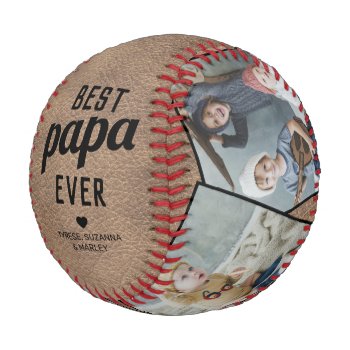 Vintage Best Papa Ever Memento Baseball