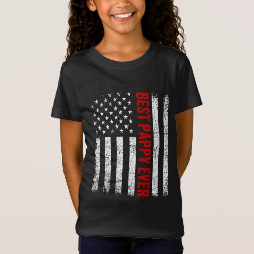 Vintage Best Pappy Ever American Flag Fathers Day T_Shirt