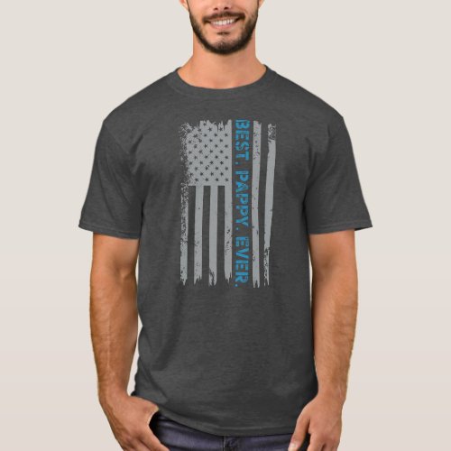 Vintage Best Pappy Ever American Flag Fathers T_Shirt