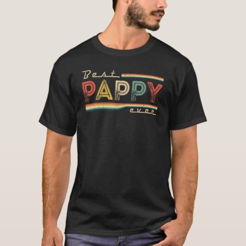 Vintage Best Pappy Ever  Retro  For Fathers Day T_Shirt