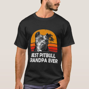 Vintage Best Pitbull Grandpa Ever Grandparents Day T-Shirt