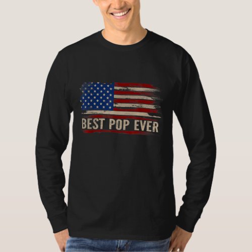 Vintage Best Pop Ever American Flag Fathers Day G T_Shirt
