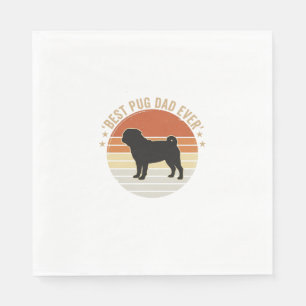 Vintage Best Pug Dad Ever Dog Lover Shirt Design_1 Napkins
