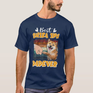 Vintage Best Shiba Inu Dad Ever Dog Dad T-Shirt