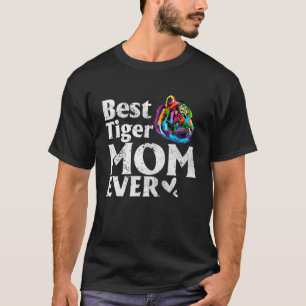 Vintage Best Tiger Mom Ever Cut Colored Tiger Momm T-Shirt