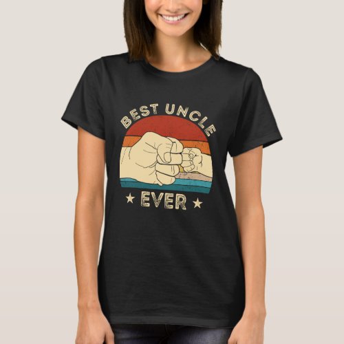 Vintage Best Uncle Ever Fist Bump Funny Uncle Fath T_Shirt