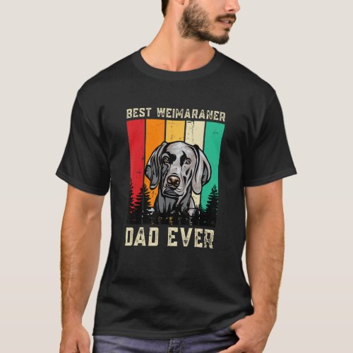 Vintage Best Weimaraner Dad Ever Dog Father Paw Da T_Shirt