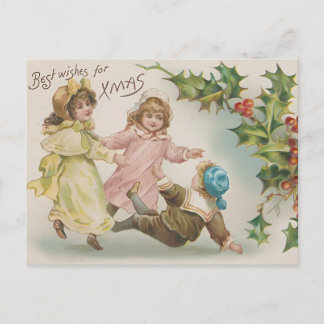 Vintage Best Wishes For Christmas Card