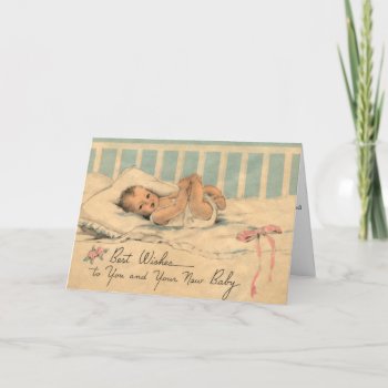Vintage - Best Wishes To New Parents & Baby  Card by AsTimeGoesBy at Zazzle