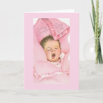 Vintage - Best Wishes To You & Baby Girl  Card by AsTimeGoesBy at Zazzle