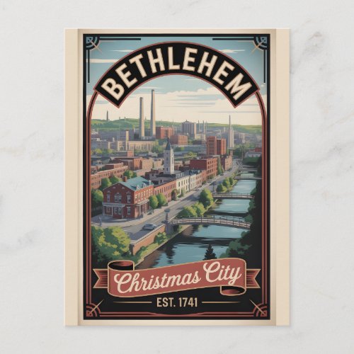 Vintage Bethlehem Pennsylvania Retro Travel Postcard