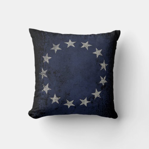 Vintage Betsy Ross American Flag 2_Sided Throw Pillow