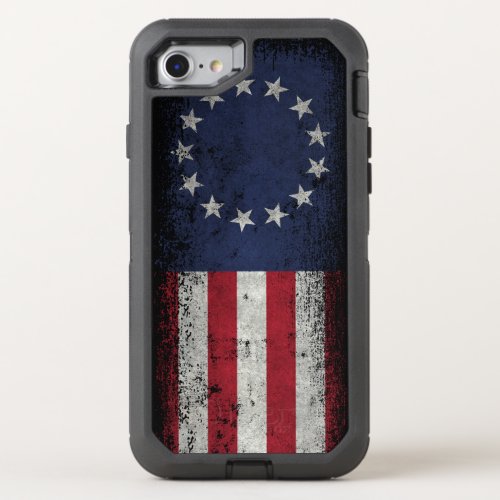 Vintage Betsy Ross American Flag Banner OtterBox Defender iPhone SE87 Case