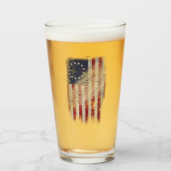 Vintage Betsy Ross American Flag Glass by KDRDZINES at Zazzle