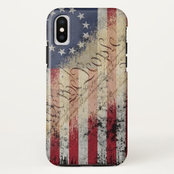 Vintage Betsy Ross American Flag Iphone X Case by KDRDZINES at Zazzle