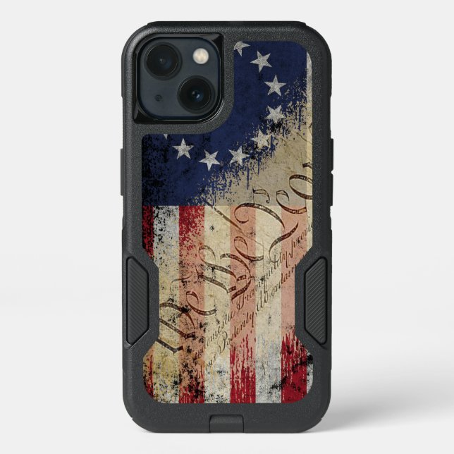 Vintage Betsy Ross American Flag Otterbox iPhone Case (Back)