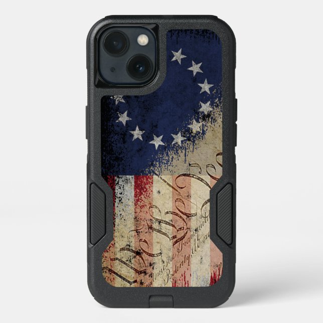 Vintage Betsy Ross American Flag Otterbox iPhone Case (Back)