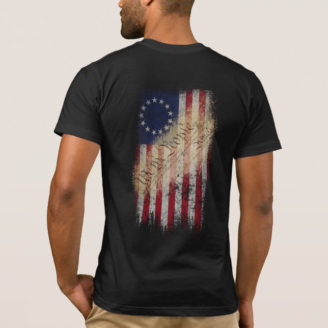 Vintage Betsy Ross American Flag T-Shirt (Back)