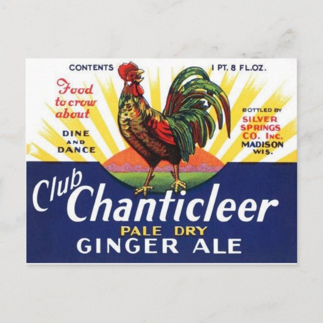Vintage Beverage Label Postcard (Front)