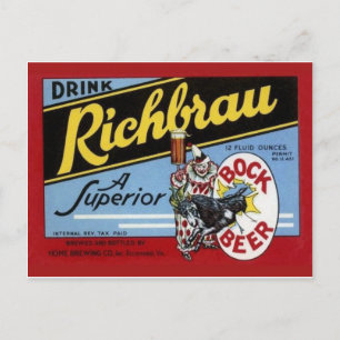Vintage Beverage Label Postcard
