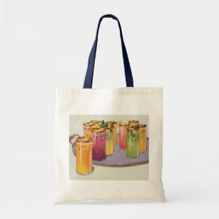 Vintage Beverages, Drinks with Ice Cubes on a Tray Tote Bag