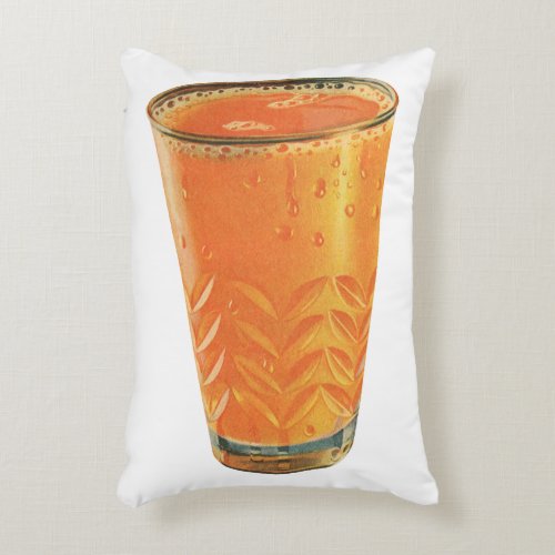 Vintage Beverages Glass of Orange Juice Breakfast Accent Pillow