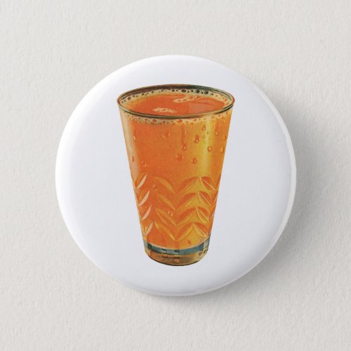 Vintage Beverages Glass of Orange Juice Breakfast Button