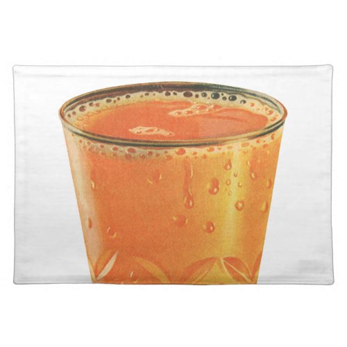 Vintage Beverages Glass of Orange Juice Breakfast Cloth Placemat