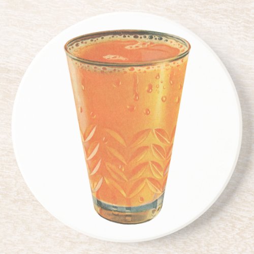 Vintage Beverages Glass of Orange Juice Breakfast Coaster