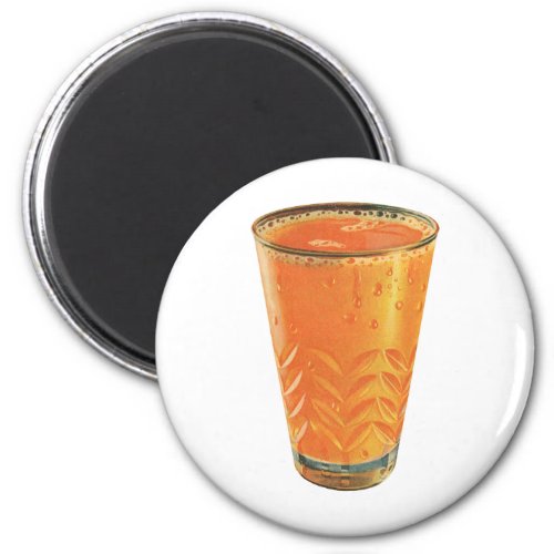 Vintage Beverages Glass of Orange Juice Breakfast Magnet