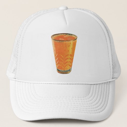 Vintage Beverages Glass of Orange Juice Breakfast Trucker Hat