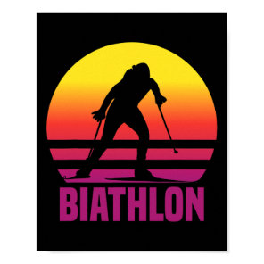 Vintage Biathlon Idea Regalo Sport Inverno  Poster