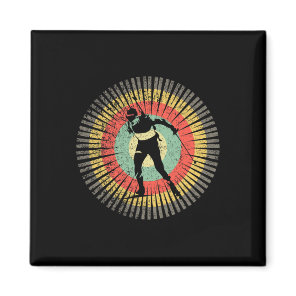 Vintage Biathlon Retro 70s Gift Vintage Biathlon  Magnet