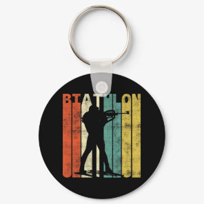 Vintage Biathlon Retro Biathlete  Keychain