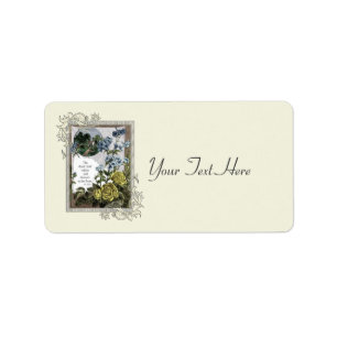 Vintage Bible Scripture With Roses Label