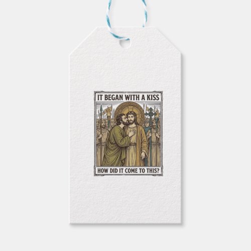 Vintage Biblical Betrayal Kiss Gift Tags