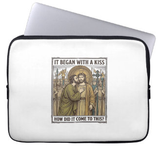 Vintage Biblical Betrayal Kiss Laptop Sleeve