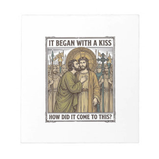 Vintage Biblical Betrayal Kiss Notepad