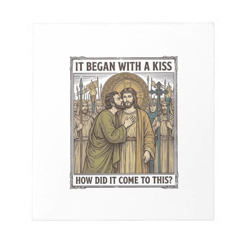 Vintage Biblical Betrayal Kiss Notepad